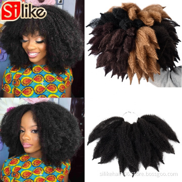 pre twisted synthetic Fashion Hair extension for 8" crochet braids Hot selling Afro Kinky Bulk Synthetic twist marley braiding